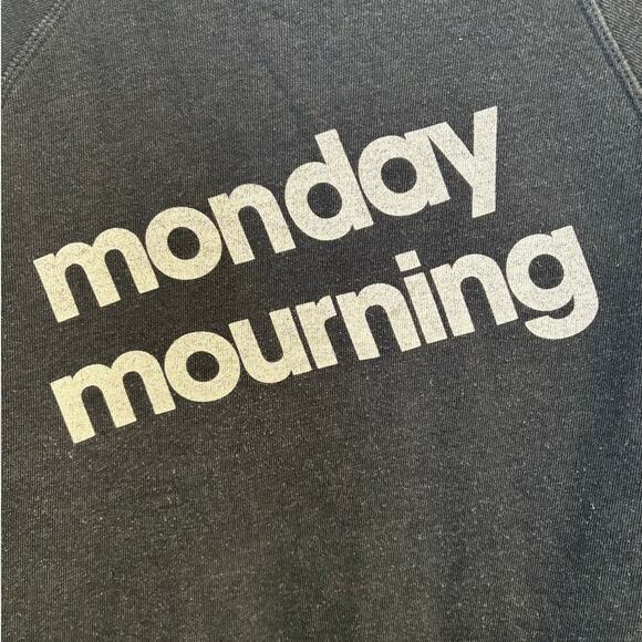 Wildfox Size M Medium Black Crewneck Graphic Sweatshirt Monday Mourning - Picture 3 of 5